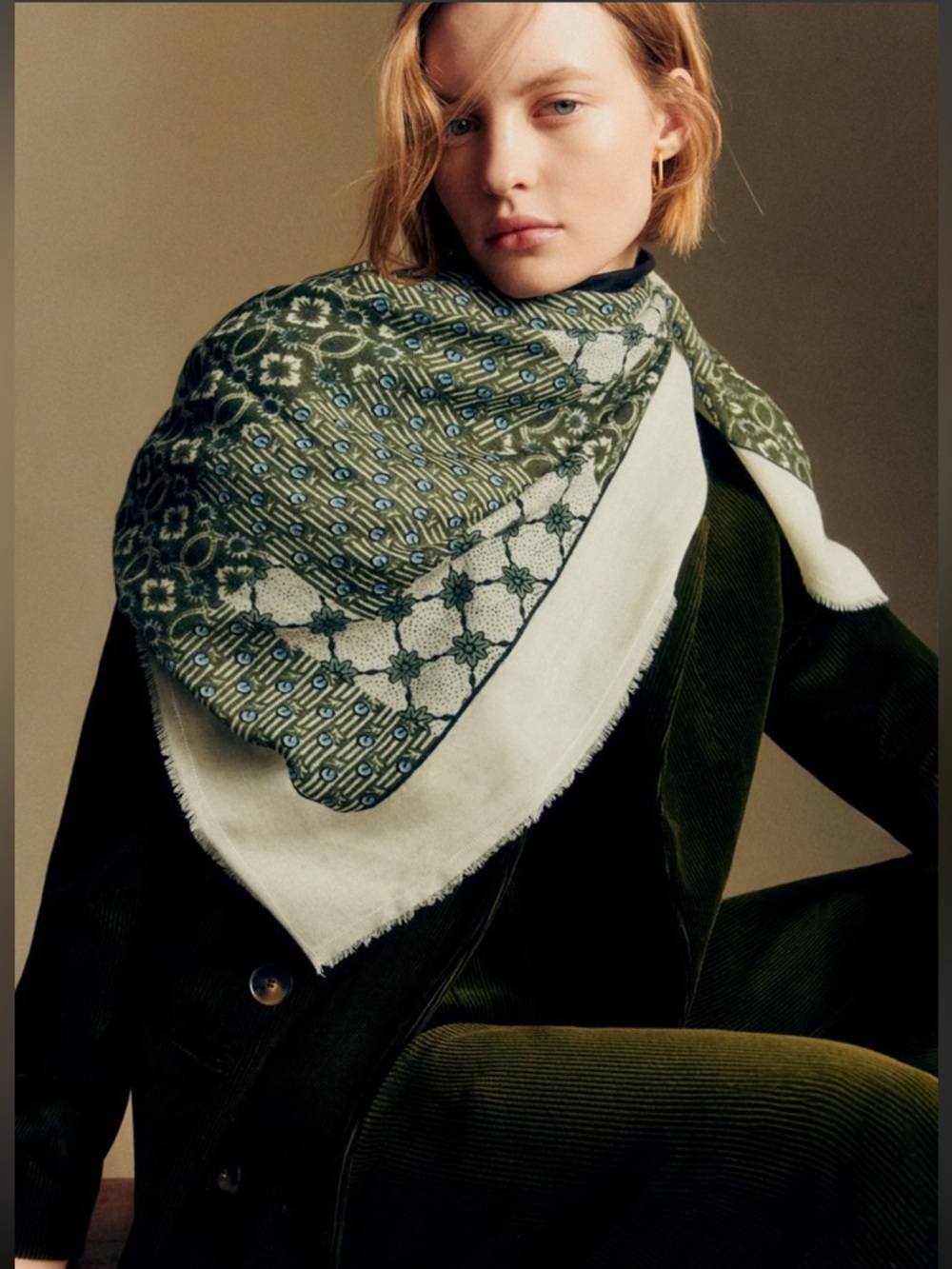 NWT- SÉZANE X ANTOINETTE POISSON PIO SCARF- Dominite Patchwork - 100%Wool